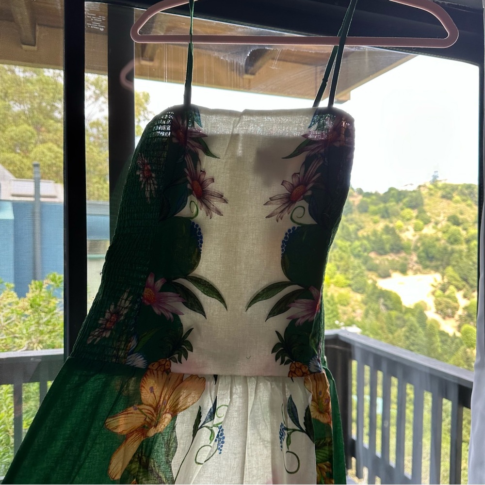 FARM Rio Sweet Bloom linen-blend midi dress - Picture 9 of 13